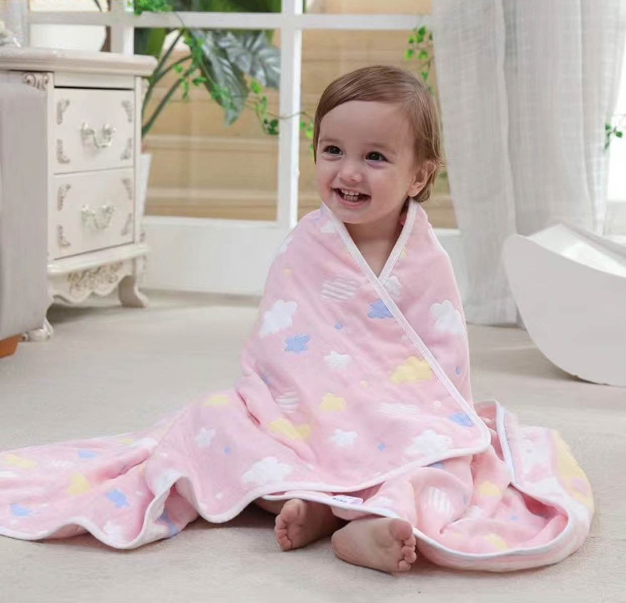 Colorful Cloud Cartoon Cotton Baby Blanket