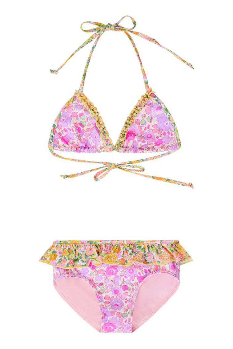 Girls Mini Harbor Liberty Fabric Ruffle Bikini