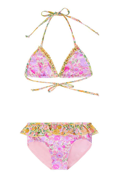 Girls Mini Harbor Liberty Fabric Ruffle Bikini