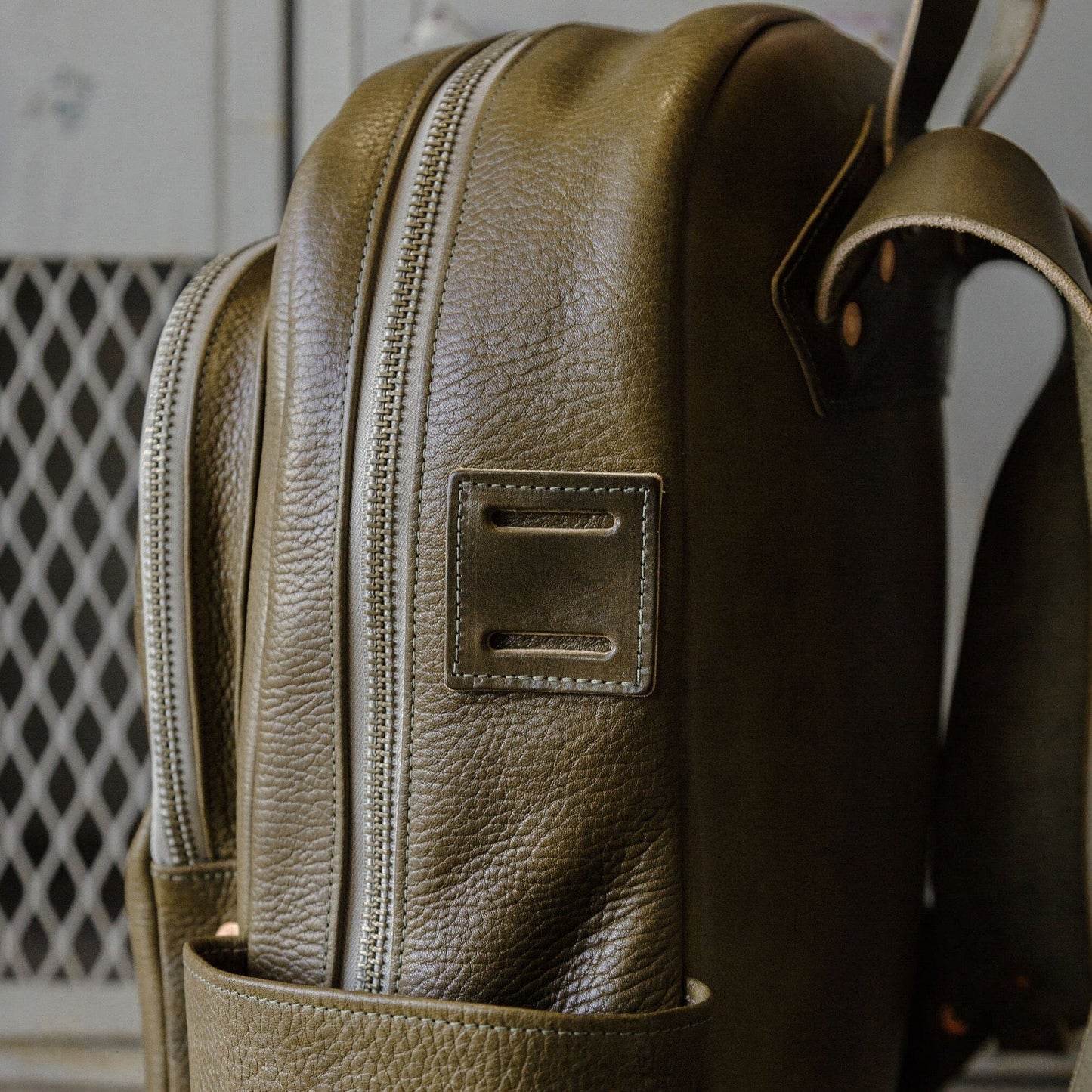Leather Rover Backpack - Olive