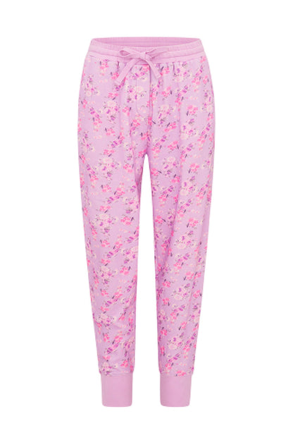 Lolana Floral Cotton Sweatpants - HIBISCUS