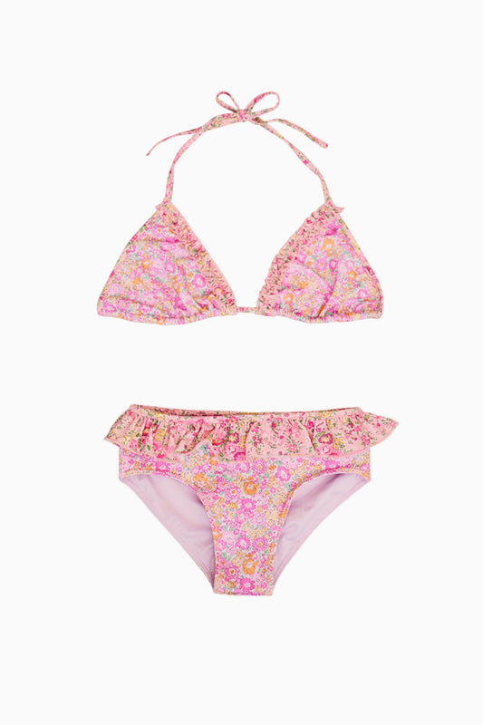Girls Mini Harbor Liberty Fabric Ruffle Bikini