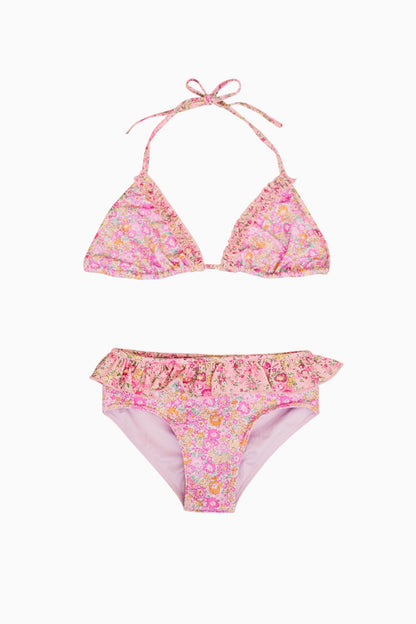 Girls Mini Harbor Liberty Fabric Ruffle Bikini