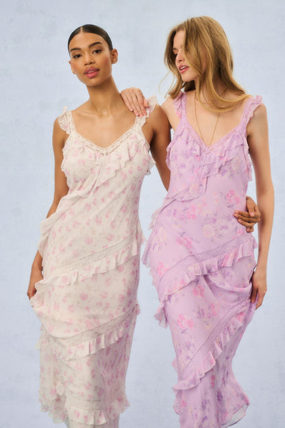 Radiance Fragrance Print Maxi Dress
