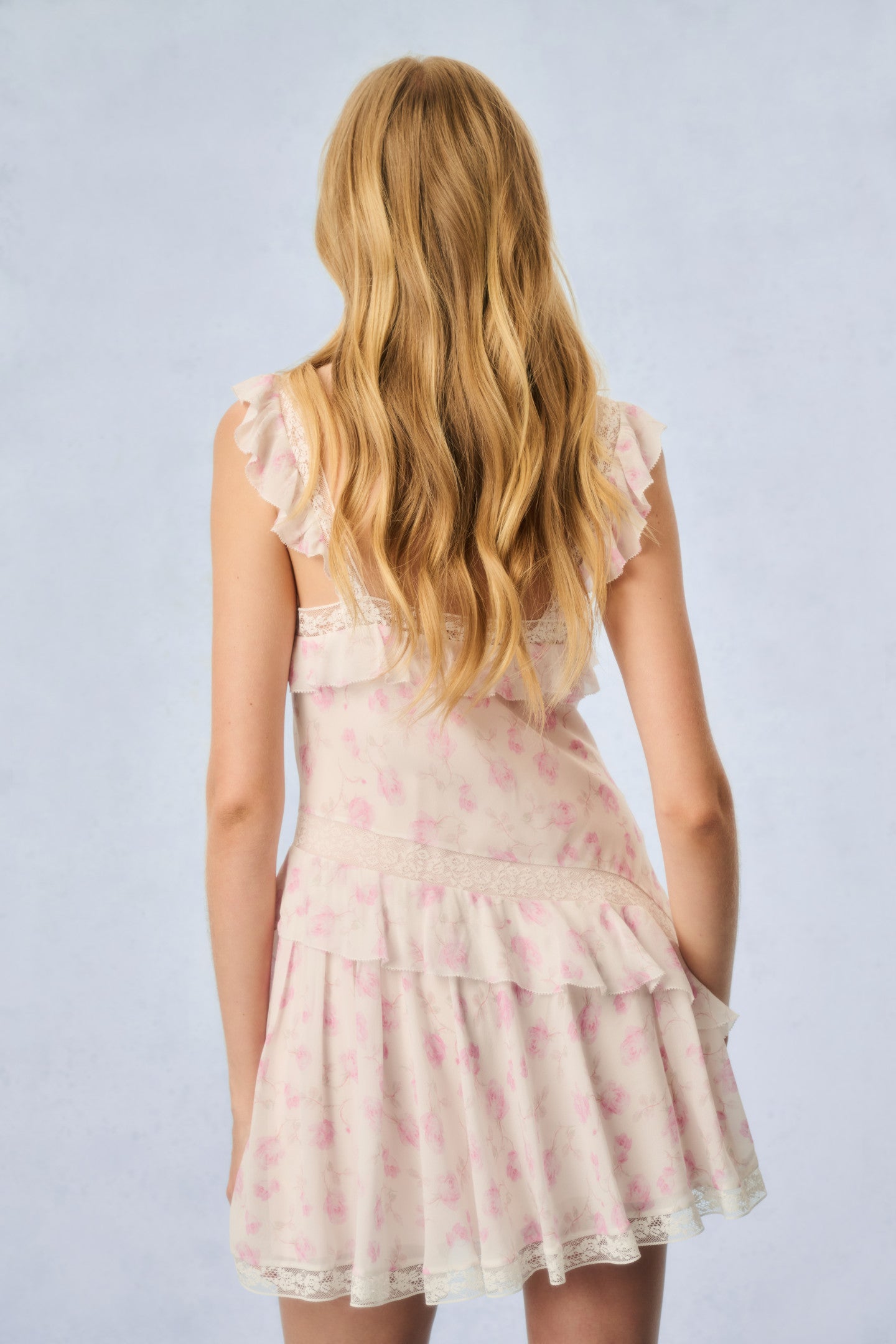 Serima Fragrance Print Mini Dress - STERLING DUSK