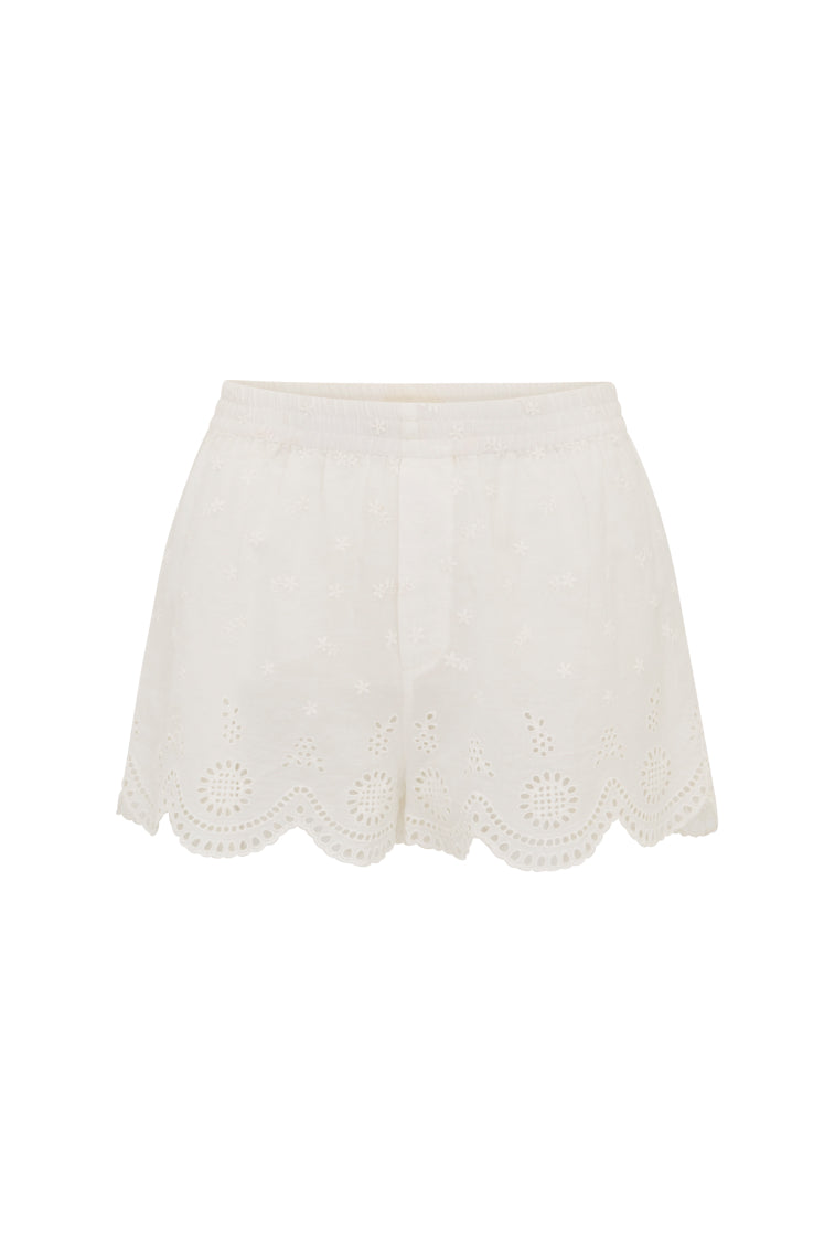Sorin Cotton Eyelet Cover-Up Shorts