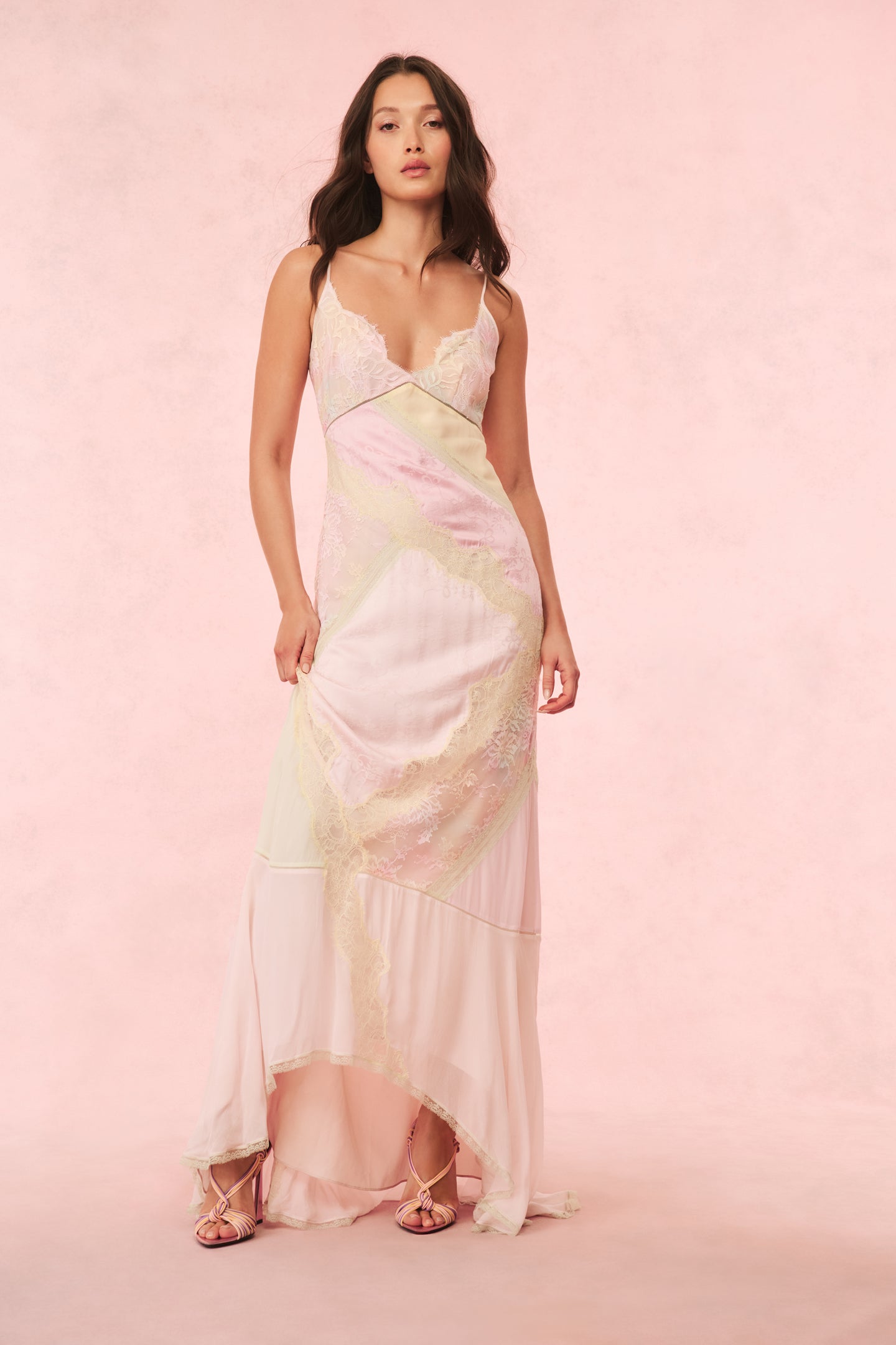 Bancila Lace Patchwork Maxi Dress